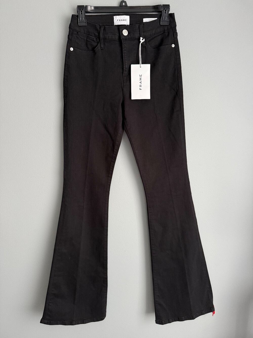 FRAME Le High Flare Women's 28 Black Jeans NWT High Rise Flare Y2K Elevated